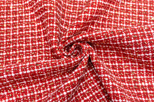 輸入生地 ツイード 【WISE NATIONS/ワイズ・ネーションズ】 ARIA シャネルツイード ポリエステル・ウール ファンシーツイード 10cm単位 生地・布(nw323tv)