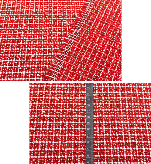 輸入生地 ツイード 【WISE NATIONS/ワイズ・ネーションズ】 ARIA シャネルツイード ポリエステル・ウール ファンシーツイード 10cm単位 生地・布(nw323tv)