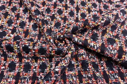 輸入生地 ツイード 【WISE NATIONS/ワイズ・ネーションズ】 ARIA シャネルツイード リネン・ウールブレンド ファンシーツイード 10cm単位 生地・布(nw331tv)