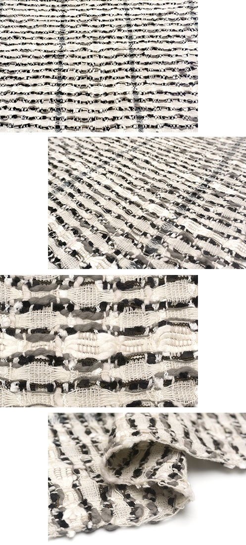 イギリス 輸入生地 ツイード【LINTON EXCLUSIVE LINE/リントン・エクスクルーシブ・ライン】シルク・コットン・ブレンドファンシーツイード生地10cm単位 生地・布(ex617)