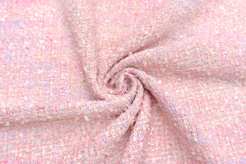 輸入生地 ツイード 【WISE NATIONS/ワイズ・ネーションズ】 ARIA シャネルツイード シンセ素材 ファンシーツイード 10cm単位 生地・布(nw321tv)