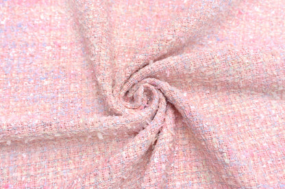 輸入生地 ツイード 【WISE NATIONS/ワイズ・ネーションズ】 ARIA シャネルツイード シンセ素材 ファンシーツイード 10cm単位 生地・布(nw321tv)