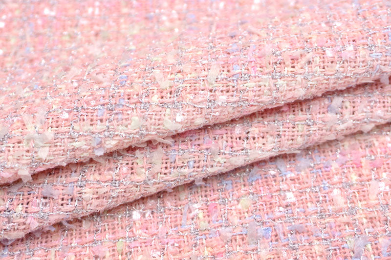 輸入生地 ツイード 【WISE NATIONS/ワイズ・ネーションズ】 ARIA シャネルツイード シンセ素材 ファンシーツイード 10cm単位 生地・布(nw321tv)