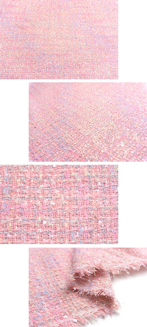 輸入生地 ツイード 【WISE NATIONS/ワイズ・ネーションズ】 ARIA シャネルツイード シンセ素材 ファンシーツイード 10cm単位 生地・布(nw321tv)