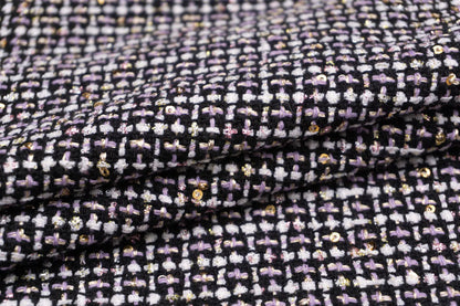 輸入生地 ツイード 【WISE NATIONS/ワイズ・ネーションズ】 ARIA シャネルツイード ポリエステル・ウール ファンシーツイード 10cm単位 生地・布(nw322tv)