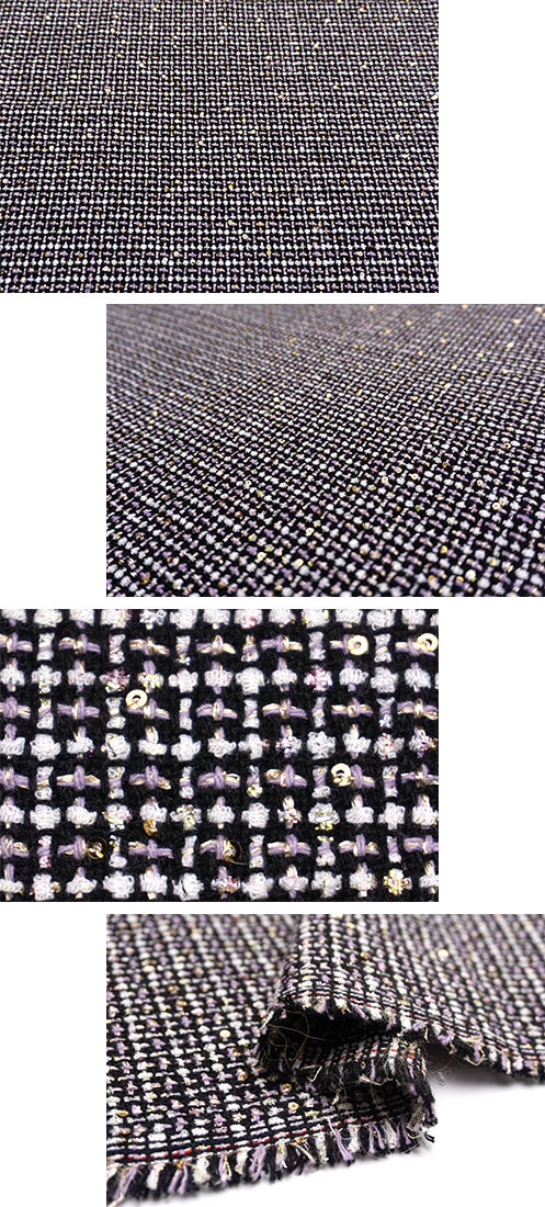 輸入生地 ツイード 【WISE NATIONS/ワイズ・ネーションズ】 ARIA シャネルツイード ポリエステル・ウール ファンシーツイード 10cm単位 生地・布(nw322tv)