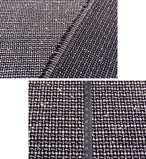 輸入生地 ツイード 【WISE NATIONS/ワイズ・ネーションズ】 ARIA シャネルツイード ポリエステル・ウール ファンシーツイード 10cm単位 生地・布(nw322tv)