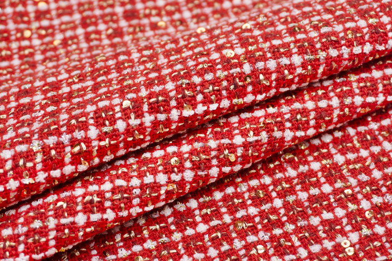 輸入生地 ツイード 【WISE NATIONS/ワイズ・ネーションズ】 ARIA シャネルツイード ポリエステル・ウール ファンシーツイード 10cm単位 生地・布(nw323tv)