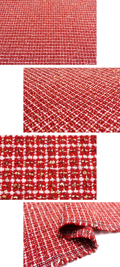 輸入生地 ツイード 【WISE NATIONS/ワイズ・ネーションズ】 ARIA シャネルツイード ポリエステル・ウール ファンシーツイード 10cm単位 生地・布(nw323tv)