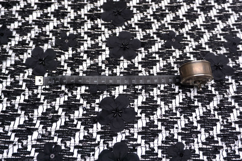 輸入生地 ツイード 【WISE NATIONS/ワイズ・ネーションズ】 OPERA シャネルツイード シンセ素材 エンブロイダリー調ファンシーツイード 10cm単位 生地・布(nw330tv)