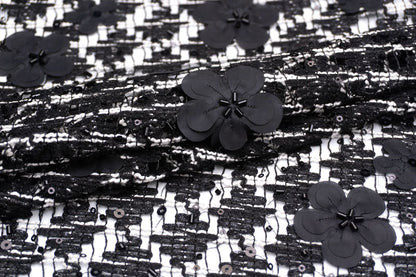 輸入生地 ツイード 【WISE NATIONS/ワイズ・ネーションズ】 OPERA シャネルツイード シンセ素材 エンブロイダリー調ファンシーツイード 10cm単位 生地・布(nw330tv)