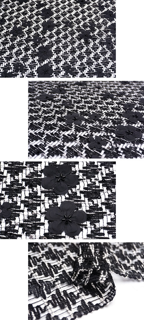 輸入生地 ツイード 【WISE NATIONS/ワイズ・ネーションズ】 OPERA シャネルツイード シンセ素材 エンブロイダリー調ファンシーツイード 10cm単位 生地・布(nw330tv)