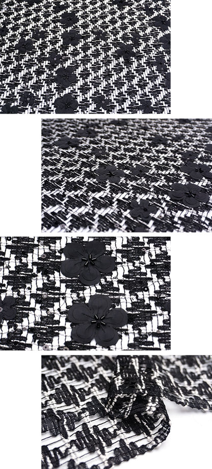 輸入生地 ツイード 【WISE NATIONS/ワイズ・ネーションズ】 OPERA シャネルツイード シンセ素材 エンブロイダリー調ファンシーツイード 10cm単位 生地・布(nw330tv)