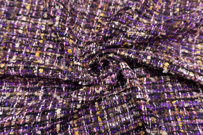 輸入生地 ツイード 【WISE NATIONS/ワイズ・ネーションズ】 OPERA シャネルツイード シンセ素材 ファンシーツイード 10cm単位 生地・布(nw338tv)