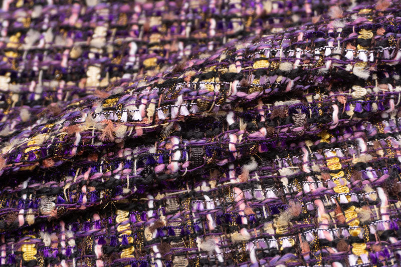 輸入生地 ツイード 【WISE NATIONS/ワイズ・ネーションズ】 OPERA シャネルツイード シンセ素材 ファンシーツイード 10cm単位 生地・布(nw338tv)