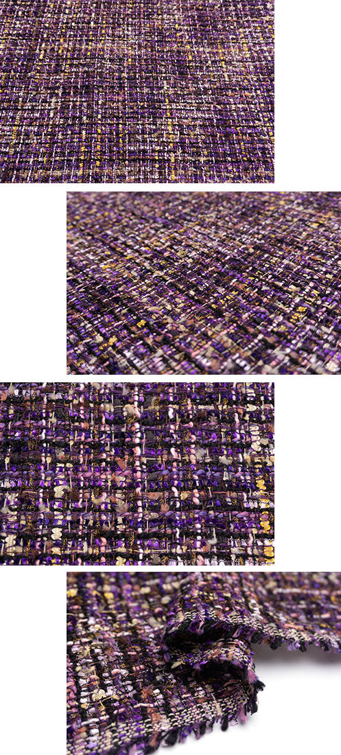 輸入生地 ツイード 【WISE NATIONS/ワイズ・ネーションズ】 OPERA シャネルツイード シンセ素材 ファンシーツイード 10cm単位 生地・布(nw338tv)