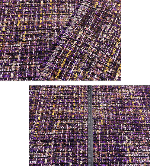 輸入生地 ツイード 【WISE NATIONS/ワイズ・ネーションズ】 OPERA シャネルツイード シンセ素材 ファンシーツイード 10cm単位 生地・布(nw338tv)